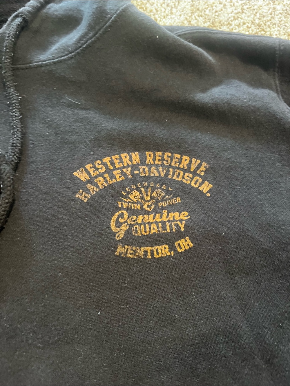 Harley-Davidson Western Reserve Mentor OH Full Zip Hoodie Black Large - Picture 3 of 10